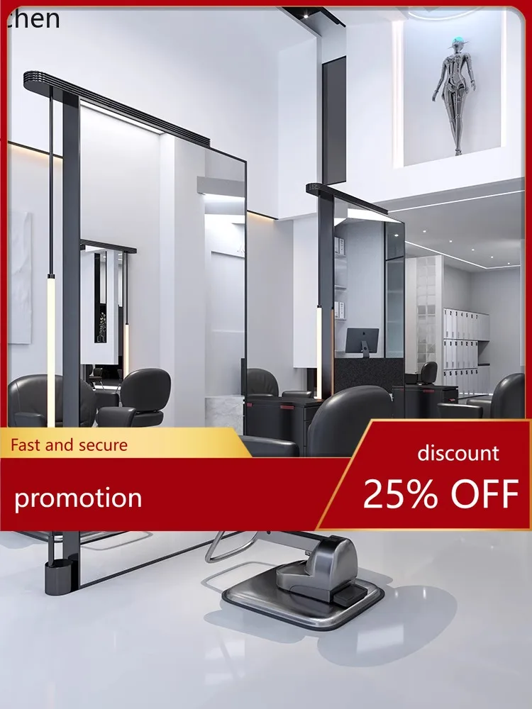 

ZML barber shop mirror tide shop hair salon mirror hair salon double-sided hair cut floor mirror