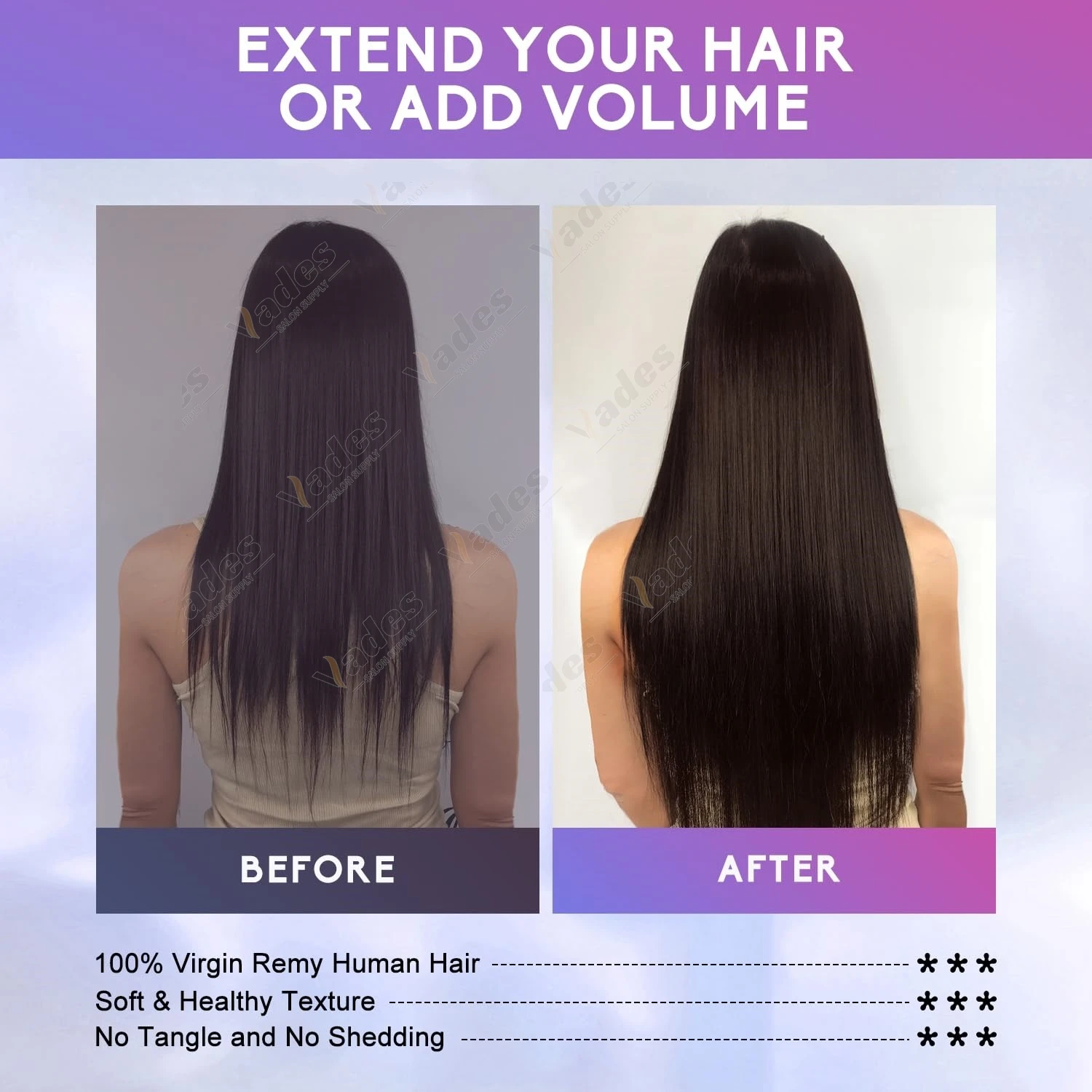 MRSHAIR coudre dans les Extensions de cheveux pour cheveux fins cheveux armure faisceaux synthétique longue droite naturel noir Extensions de cheveux trame