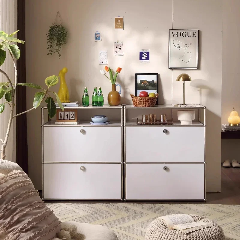 

Living Room Display Kitchen Cabinets Black And White 304 Stainless Steel Module Multipurpose Storage Cabinet Locker Dresser home