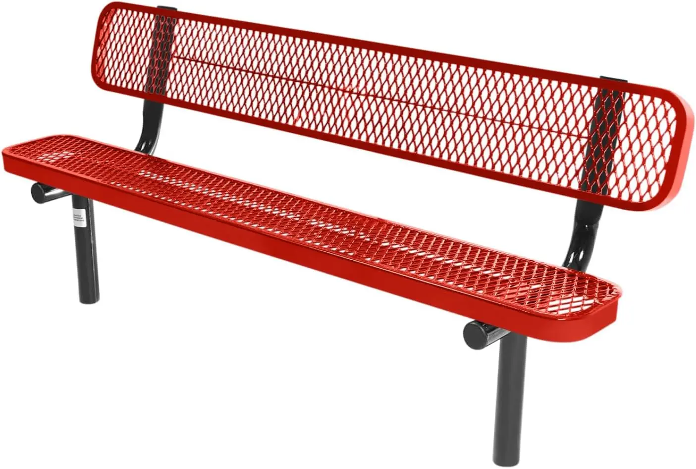 Coated Outdoor Furniture Heavy-Duty Outdoor Bench Thermoplastic Coated, Expanded Metal, Commercial-Grade Seating, Made In