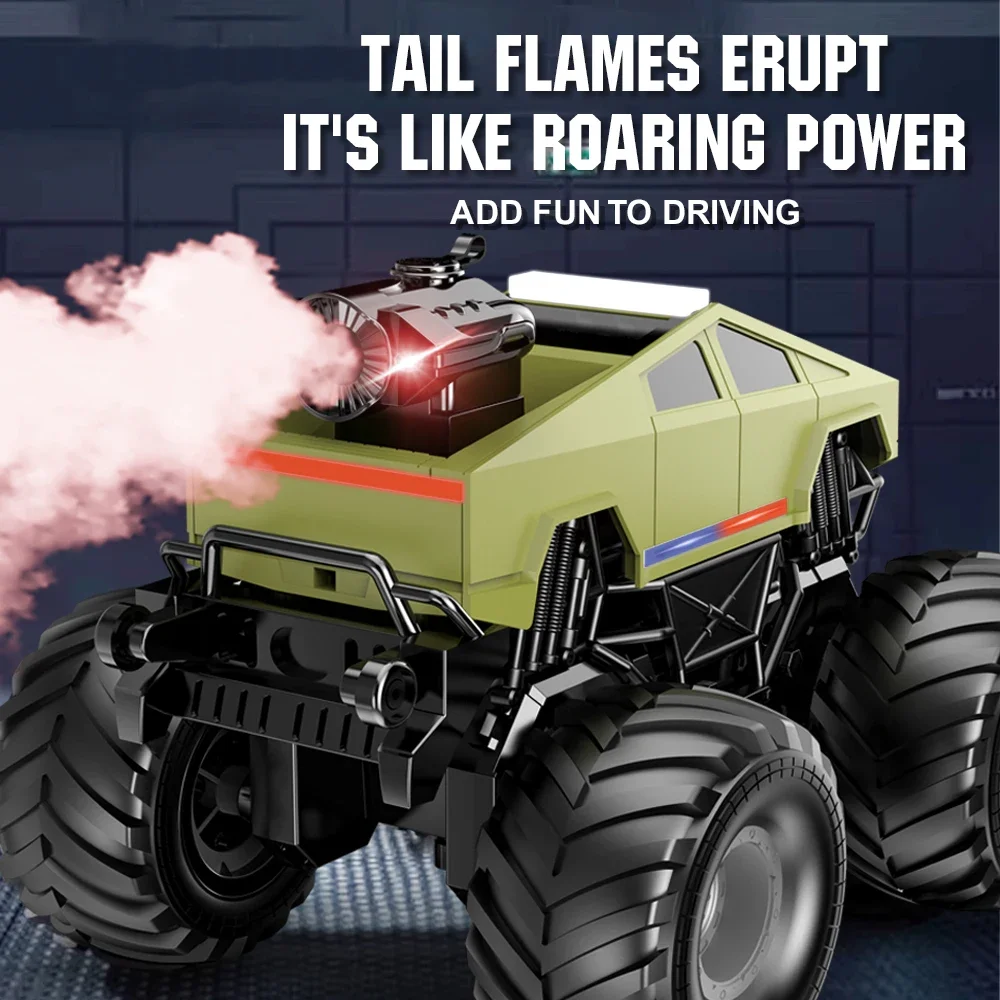 رذاذ 2.4G مركبة برمائية برمائية بأربع عجلات للطرق الوعرة مع خمسة مصابيح، مناسبة للعب الداخلي والخارجي