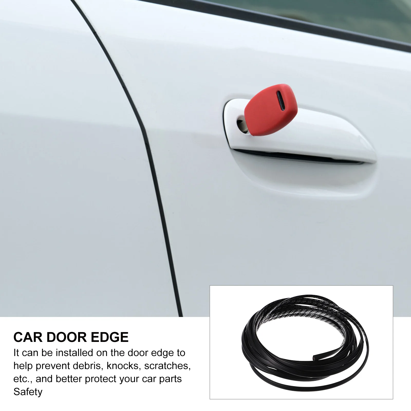 

2 Pcs Car Door Anti Collision Guards PVC Crash Sticker Sill Protector Strip Decorative Door Edge Guards