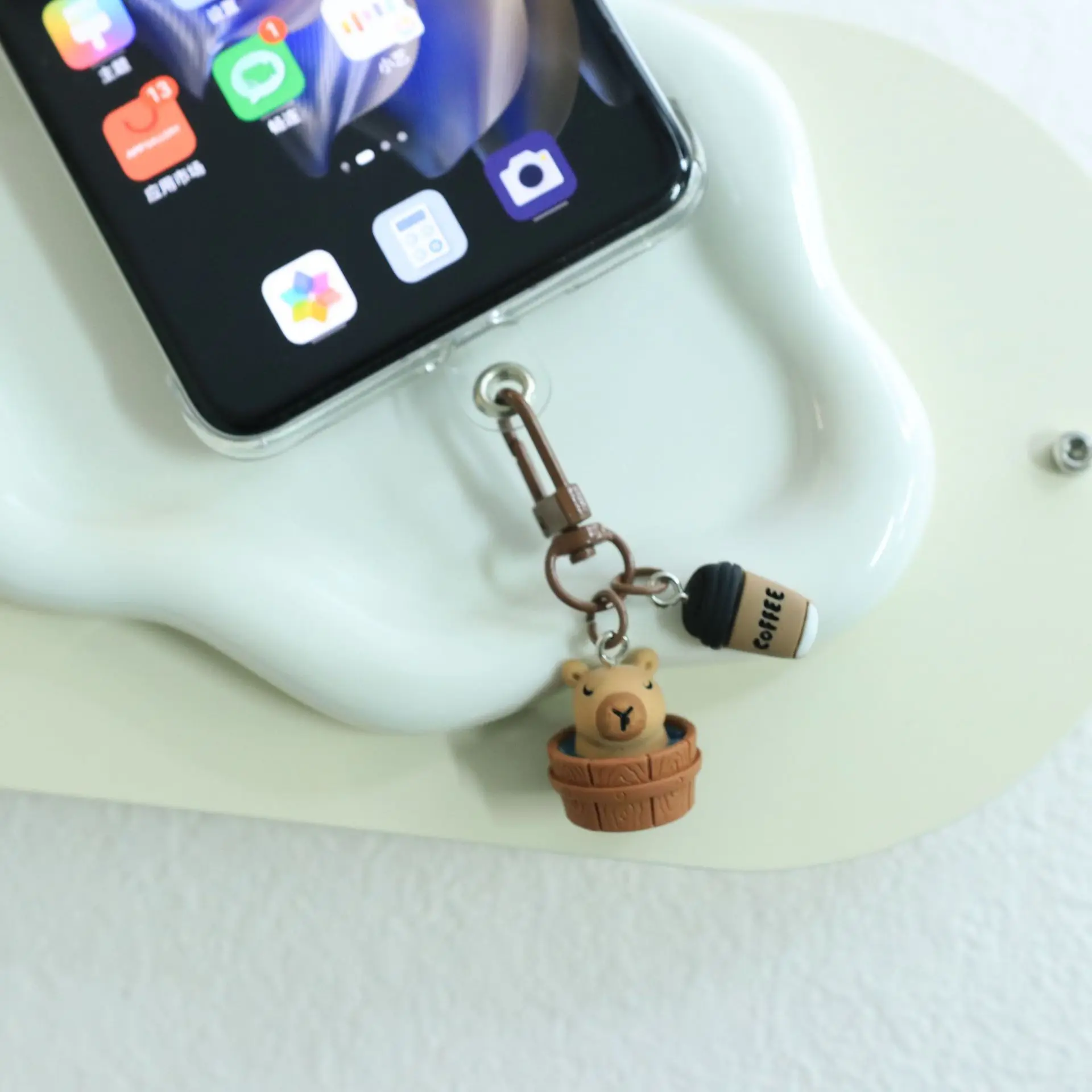 Cartoon Kapibala Key Chain Capybara Phone Pendant Headphone Case Charms Bag Decor Car Key Ring Bag Accessories Wholesale image 6