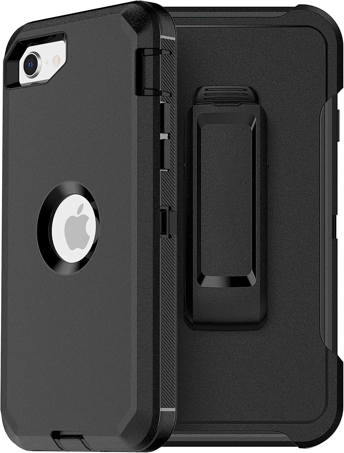 

Heavy Duty iPhone SE Case with Screen Protector, 360-Degree Belt Clip, Rugged Protection