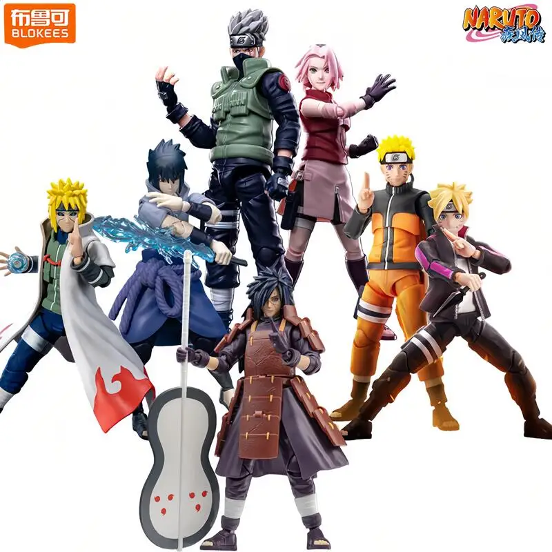 Blokees Figuras de Acción de Naruto: Uzumaki Boruto, Kakashi Hatake, Uzumaki Naruto, Kurama - Modelo de Ensamblaje Clase Campeón - Juguetes de Anime