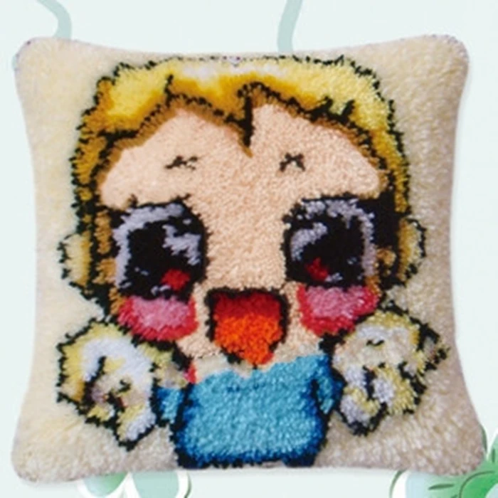 Rugs Cross-stitch Pillow Latch Hook Kits Cute Child Embroidery Carpet Do It Yourself Needlework Pillow Foamiran For Crafts view 5