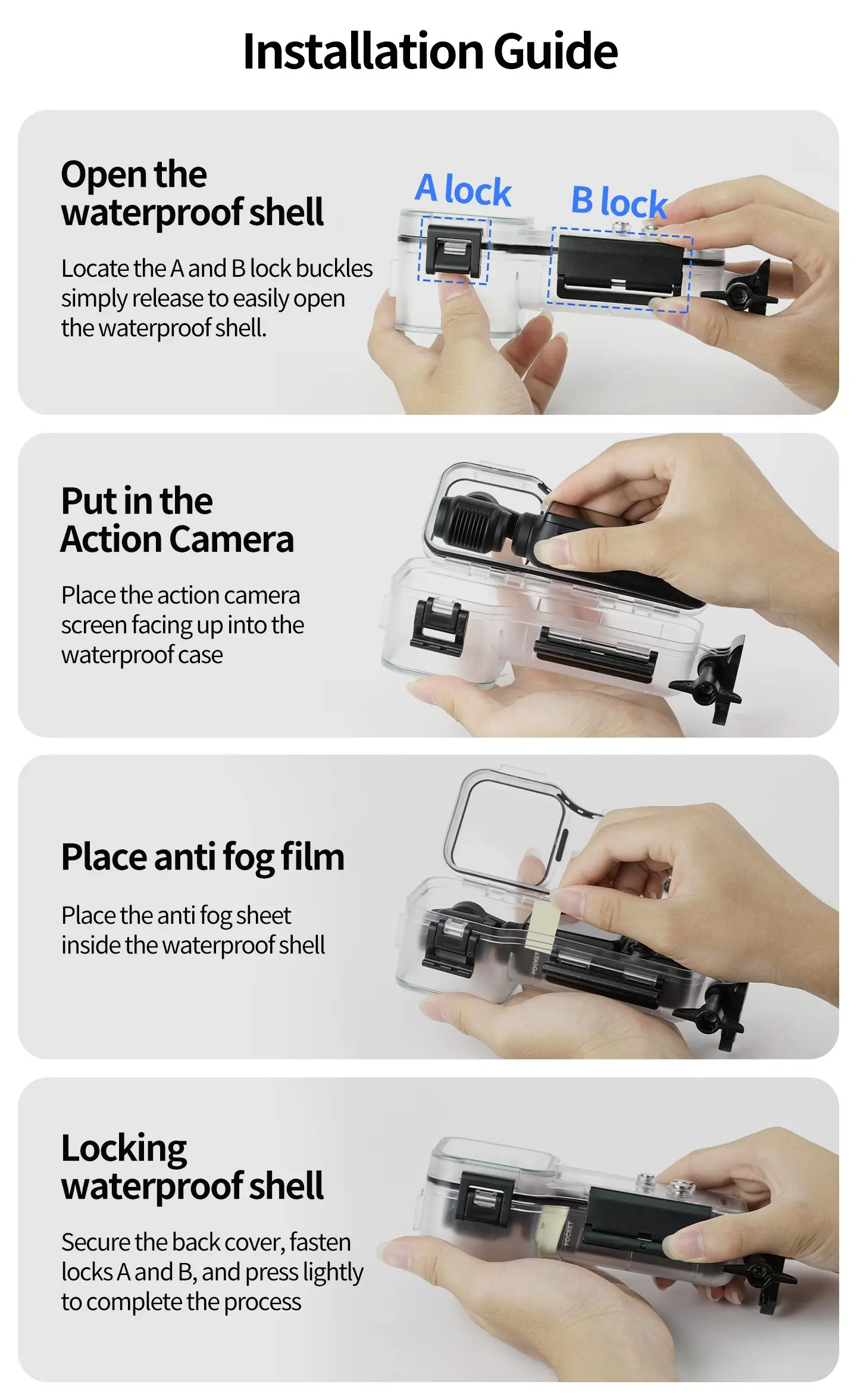 Für DJI Pocket 3 4 Gimbal-Kamera Wasserdichtes Gehäuse 50M Unterwasser-Tauchgehäuse Anti-Meerwasser-Korrosions-Schutz Kaltschuh-Erweiterungshalterung – Detail 6