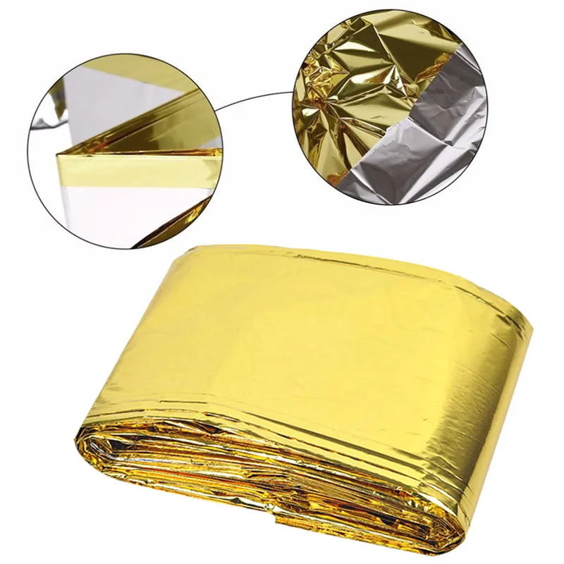 160*210cm Outdoor Emergency Survival Blanket Waterproof Foil Thermal Space Lifesaving Sliver Blanket