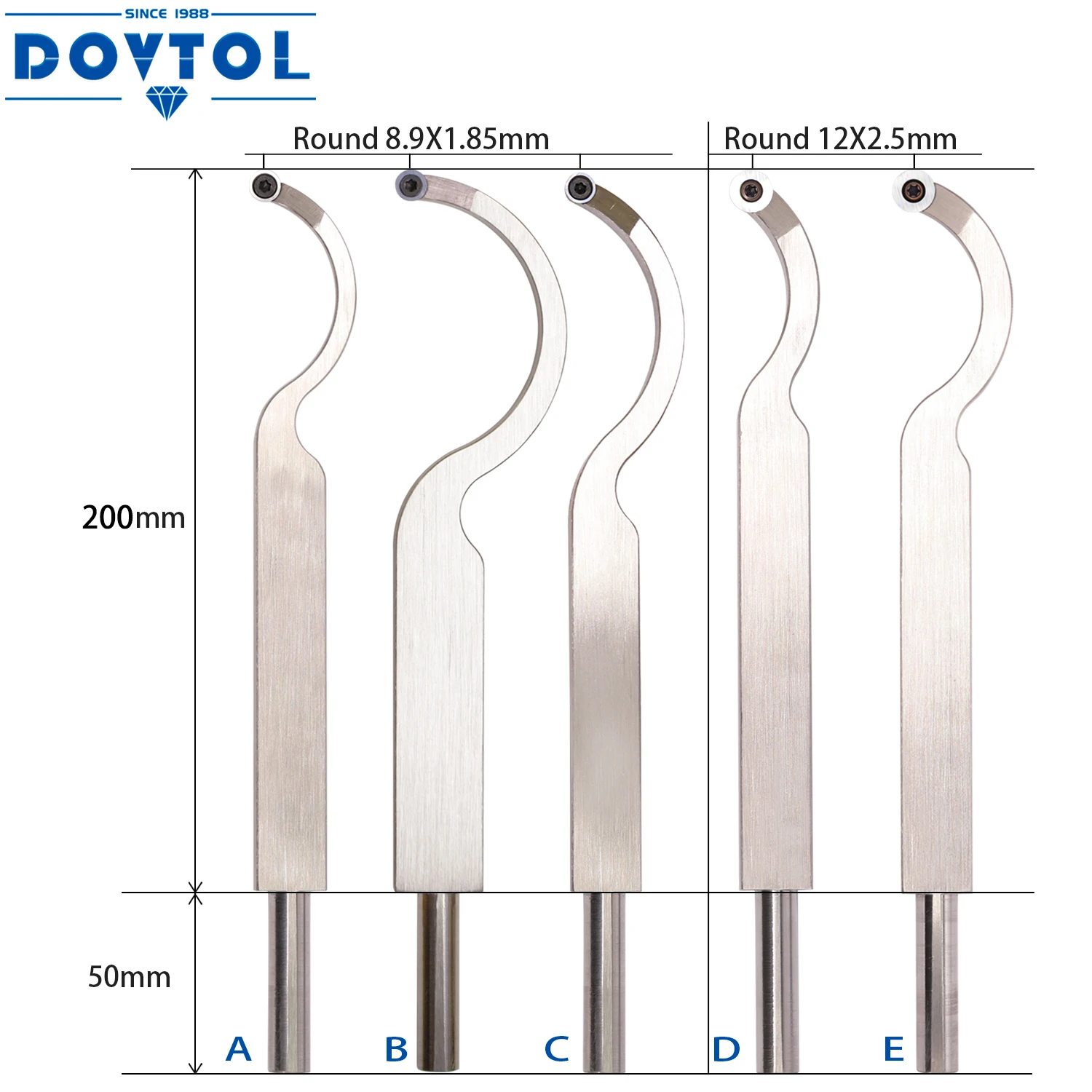 Swan Neck Hollower Round 8.9x1.85mm or 12X2.5mm Carbide Tipped 10 Inches Wood Turning Tools For Wood Carpenter