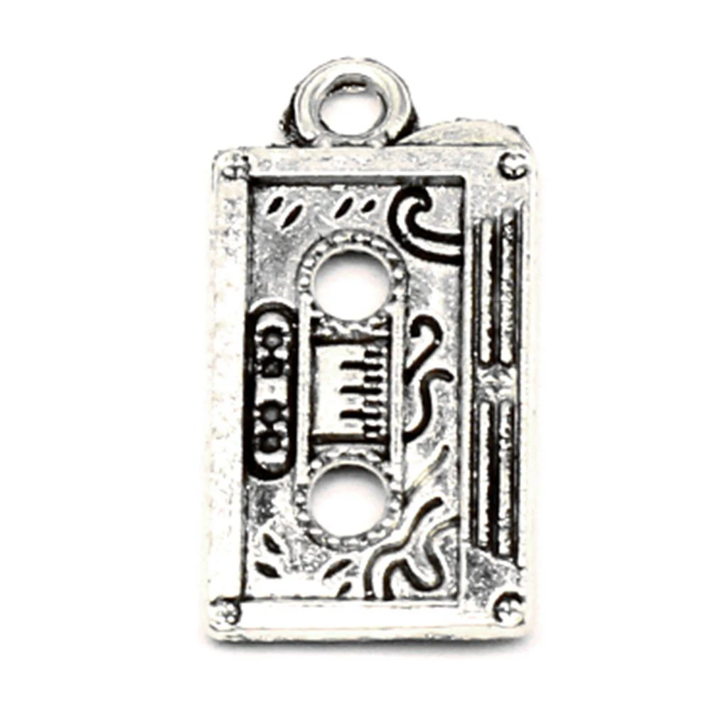 10pcs 13x24mm Tapes Charms Jewellery Making Pendants Children Diy Girls Jewelry Antique Silver Color