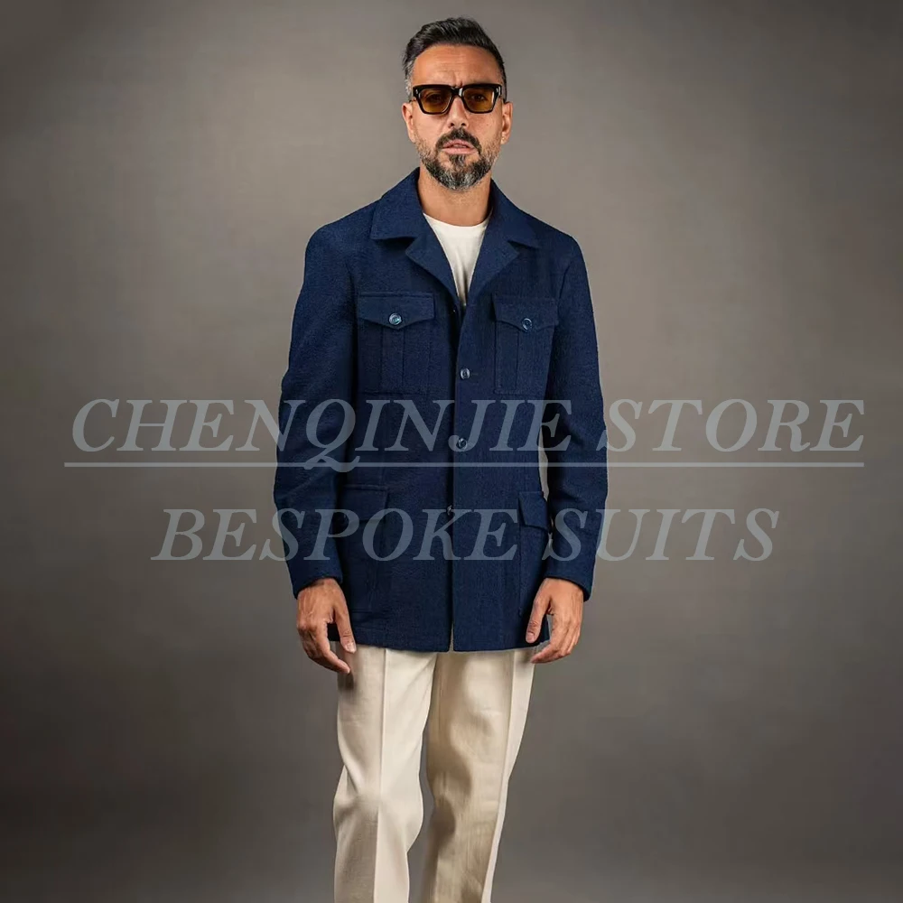 

High Quality Men's Suits Formal Single Breasted Stand Lapel Slim Fit 2 Piece Jacket Pants Outfits Customzied Male Clothing Terno