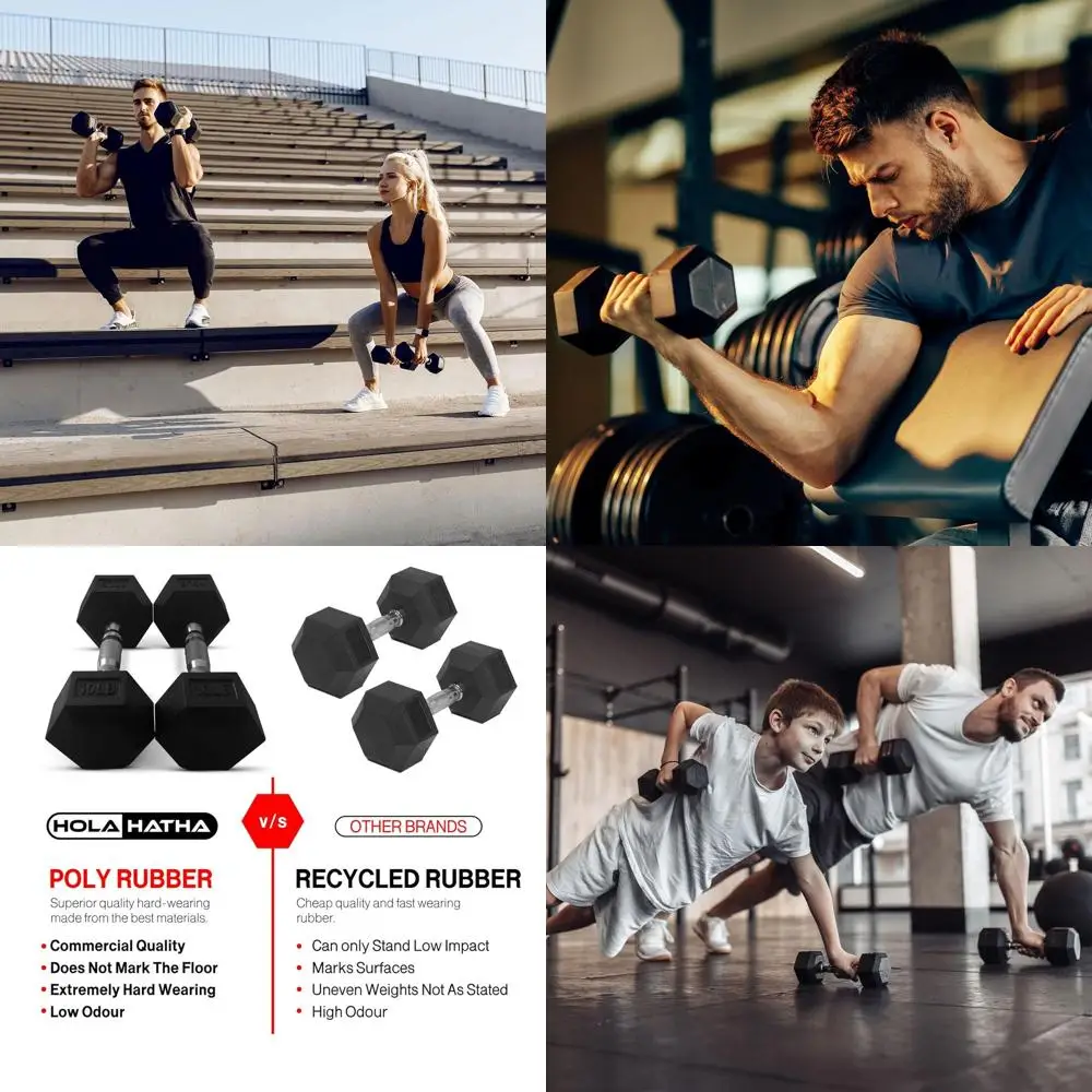 

Black 150-Pound Hexagon Dumbbell Set with Storage Rack for Home Gym