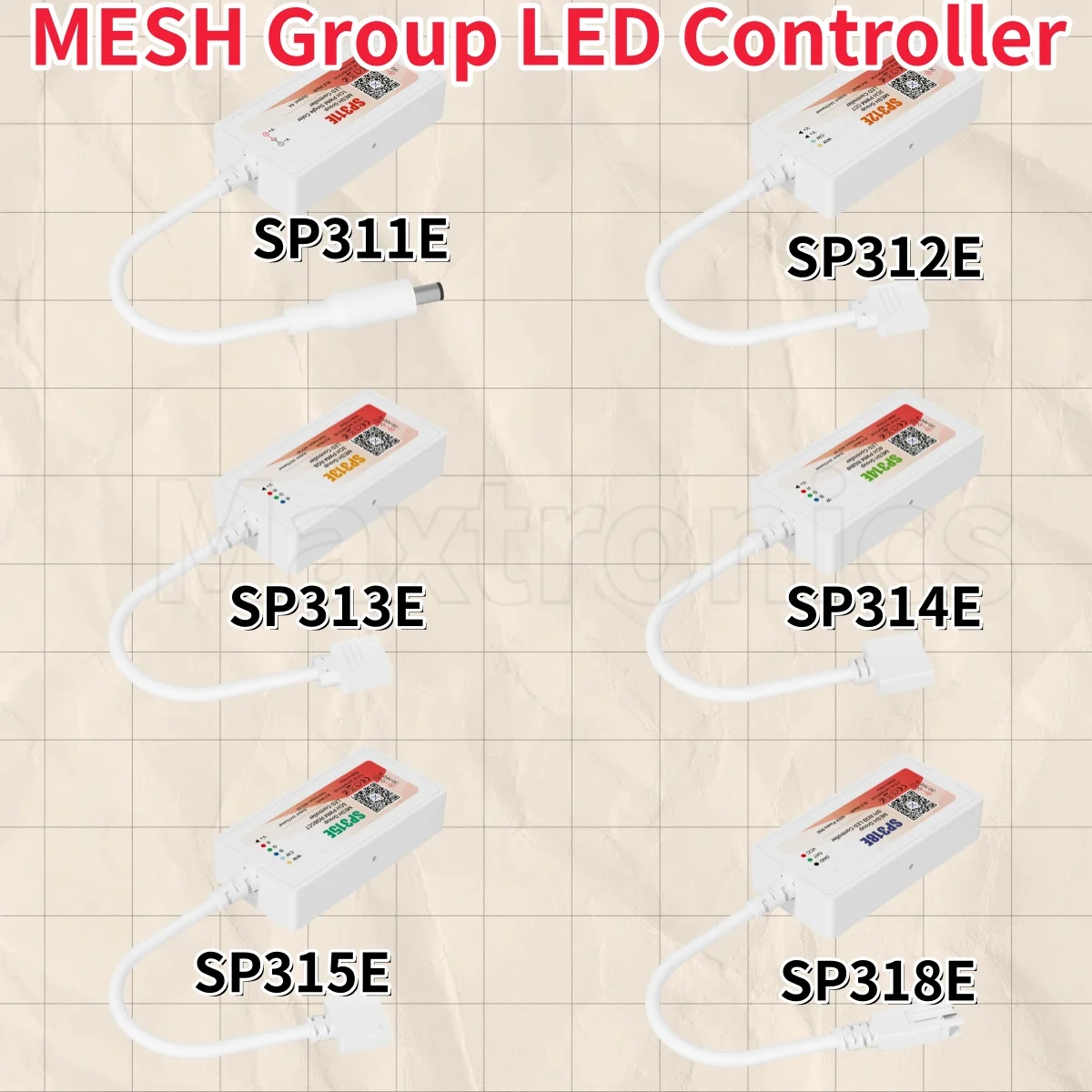 

Управление сеткой SPI RGBW LED 1-5CH ШИМ-контроллер с Bluetooth APP Управление музыкой SP318E SP312E SP313E SP314E SP315E SP311E