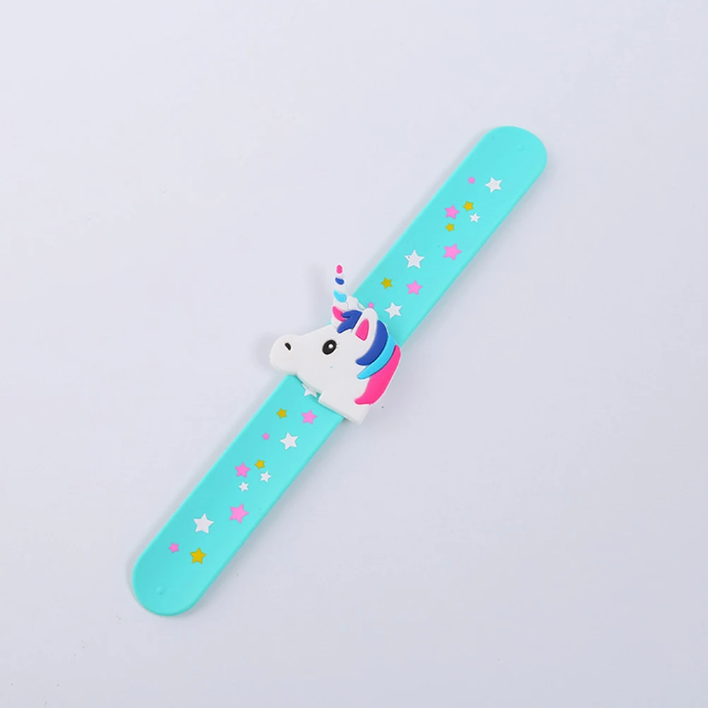 

6 Pcs Unicorn Snap Ring Kid Gifts Slap Bands Bracelets for Kids Cartoon Party Elder