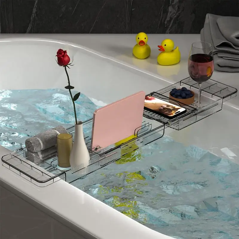 

Bath Tray For Tub Bath Table Tray Bathtub Caddy Bath Shelf Over Tub Adjustable Bath Tray Bathtub Accessories For Home Spa