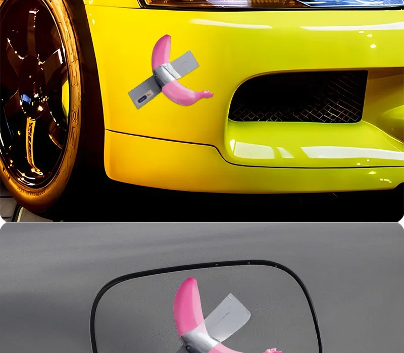 

Car Spoof Pink Banana Waterproof Reflective Decoration Rear Window Sticker Banana Skin Body Sticker Electric Motorcycle Sticker