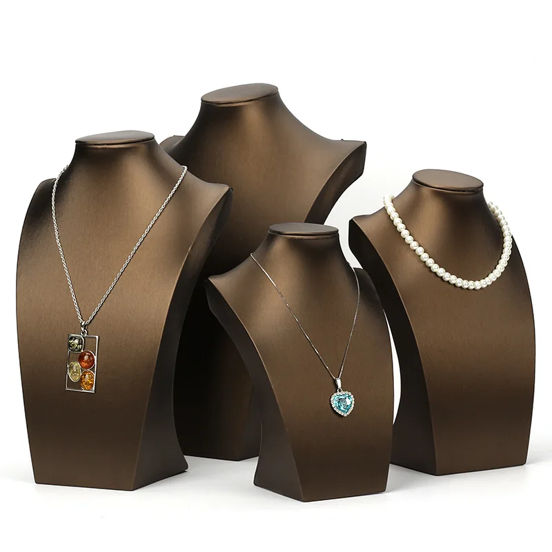 Brushed Leather Necklace Shelf Jewelry Display Table High-end Portrait Neck Model Jewelry Display Props