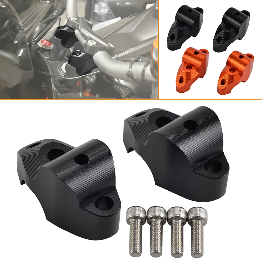 30mm Rise Handlebar Risers for KTM 1290 Super Adventure R/ S/ T 1050 1090 1190 Adv 2013 2014 2015 2016 2017 2018 2019 2020 2021