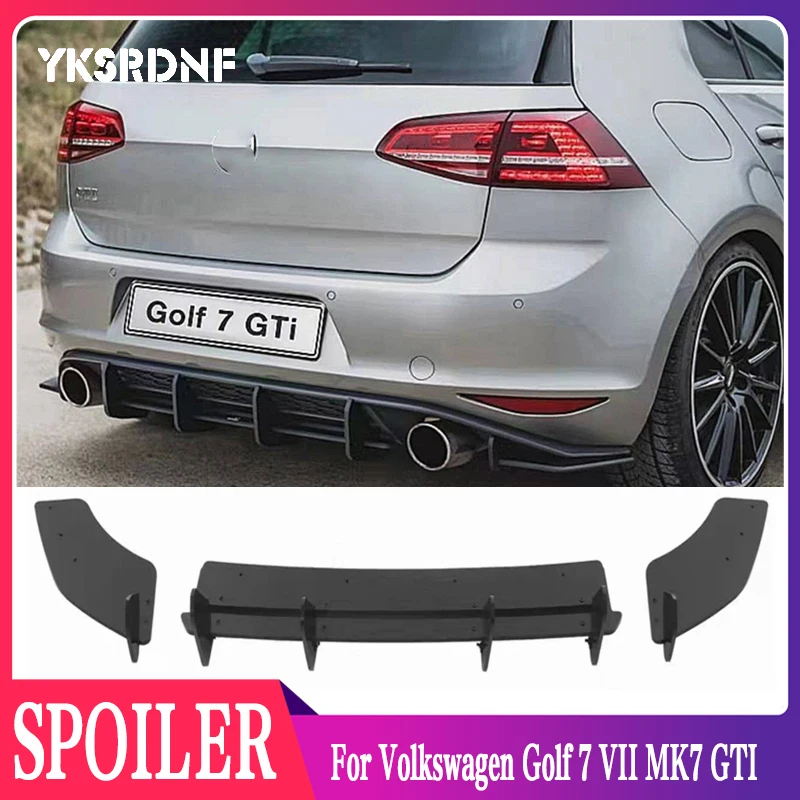For Volkswagen Golf 7 VII MK7 GTI 2014-2017ABS Plastic Material Black car rear lip diffuser rear Bumper Car Styling
