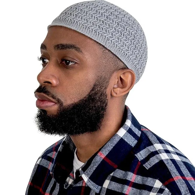 قبعة مسلمة الخريف والشتاء محبوك قبعة الرجال والنساء متموجة الجاكار البطيخ الفراء قبعة قبة الصوف Headhat #2