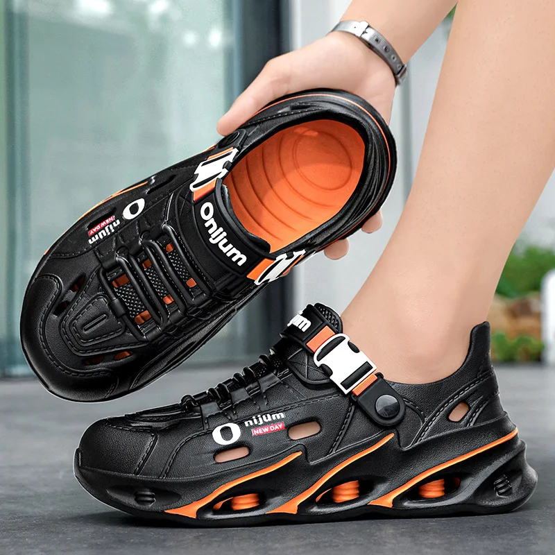 

Summer Men's Sandals Non Slip Outdoor Man Slippers Hollow Comfortable Beach Shoes Breathable Men Shoes 2025 New Sandalias Hombre