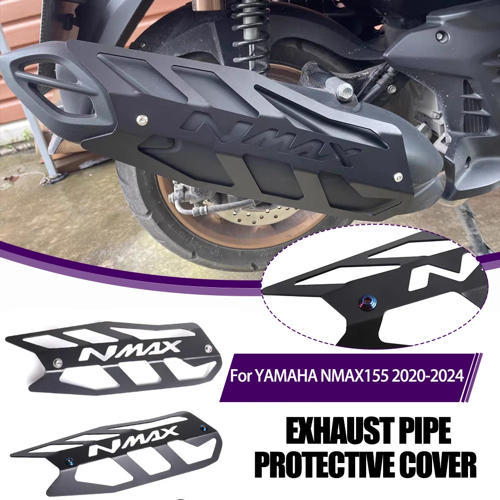 

Exhaust Pipe Protective Cover Exhaust Pipe Protective Shell Aluminum Alloy Protective Cover For Yamaha Motorcycle NMAX155 20-24