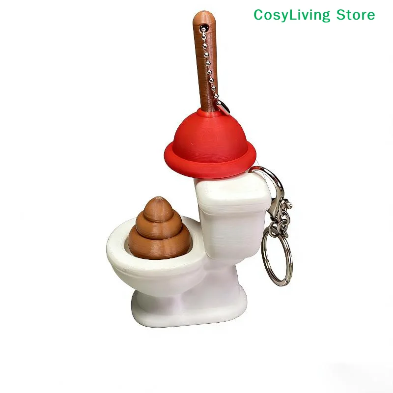 [CL]1/2Pcs Calming Keychain Keys Finger Button Party Gift Toilet Poop Hanging Fingertip Clicker Anti-stress Decompression Toys view 4