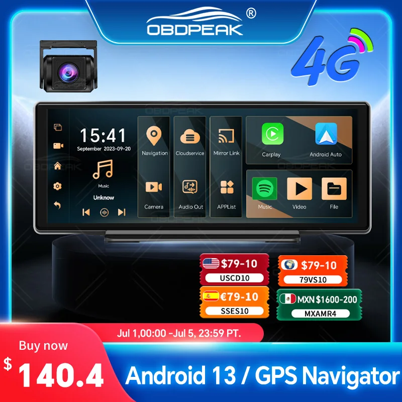 

Видеорегистратор K50 на Android 13 с ии, экран 10,26 дюйма, 4G, GPS-навигация, Carplay, Android, авто, 4 Гб + 64 ГБ, зеркало заднего вида, видеорегистратор с двойным объективом