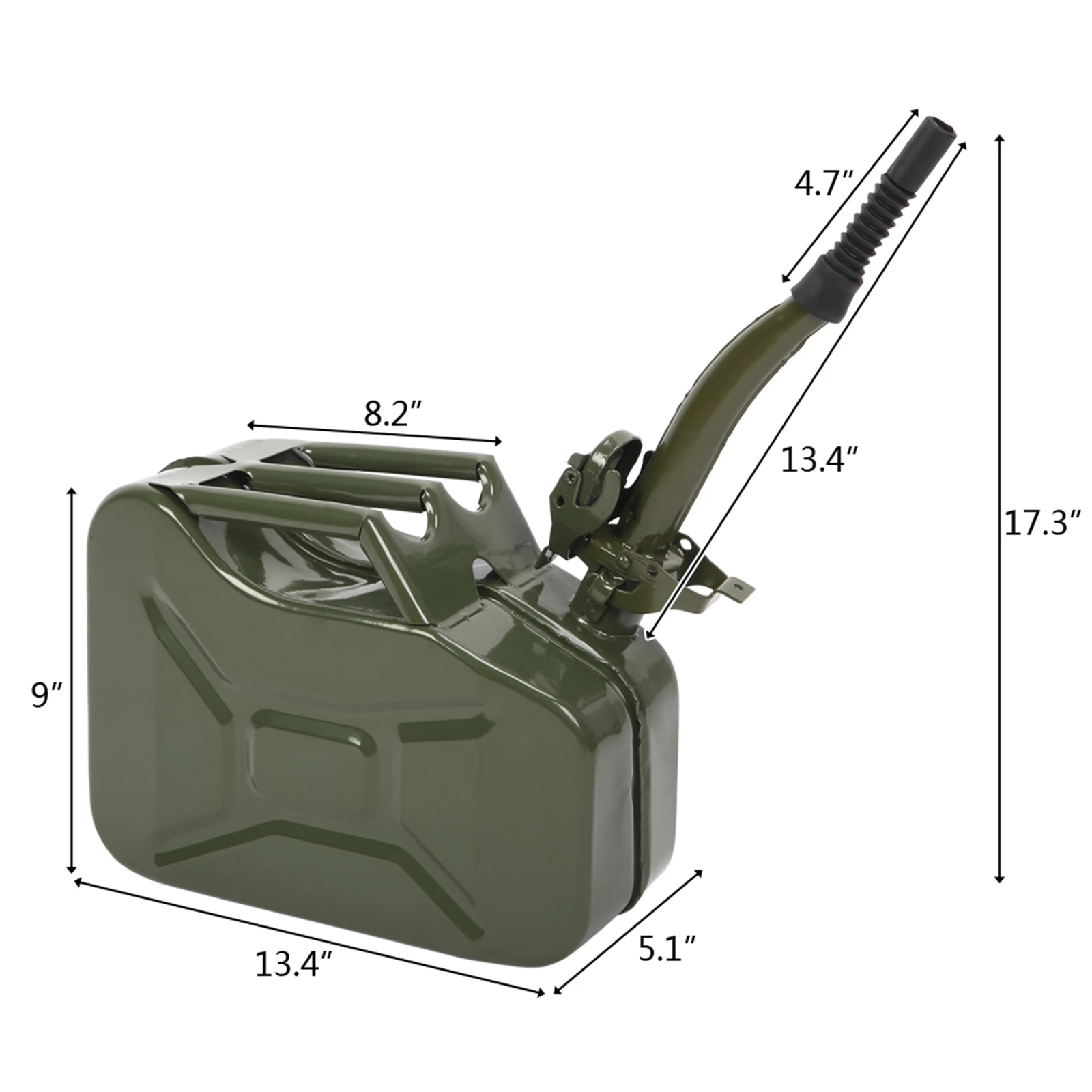 10L Metal Jerry Can Gasoline Drums For Petrol Jerry Can Pouring Spout Flexible Nozzle Petrol Fuel Seal Stable And Sealed For Car