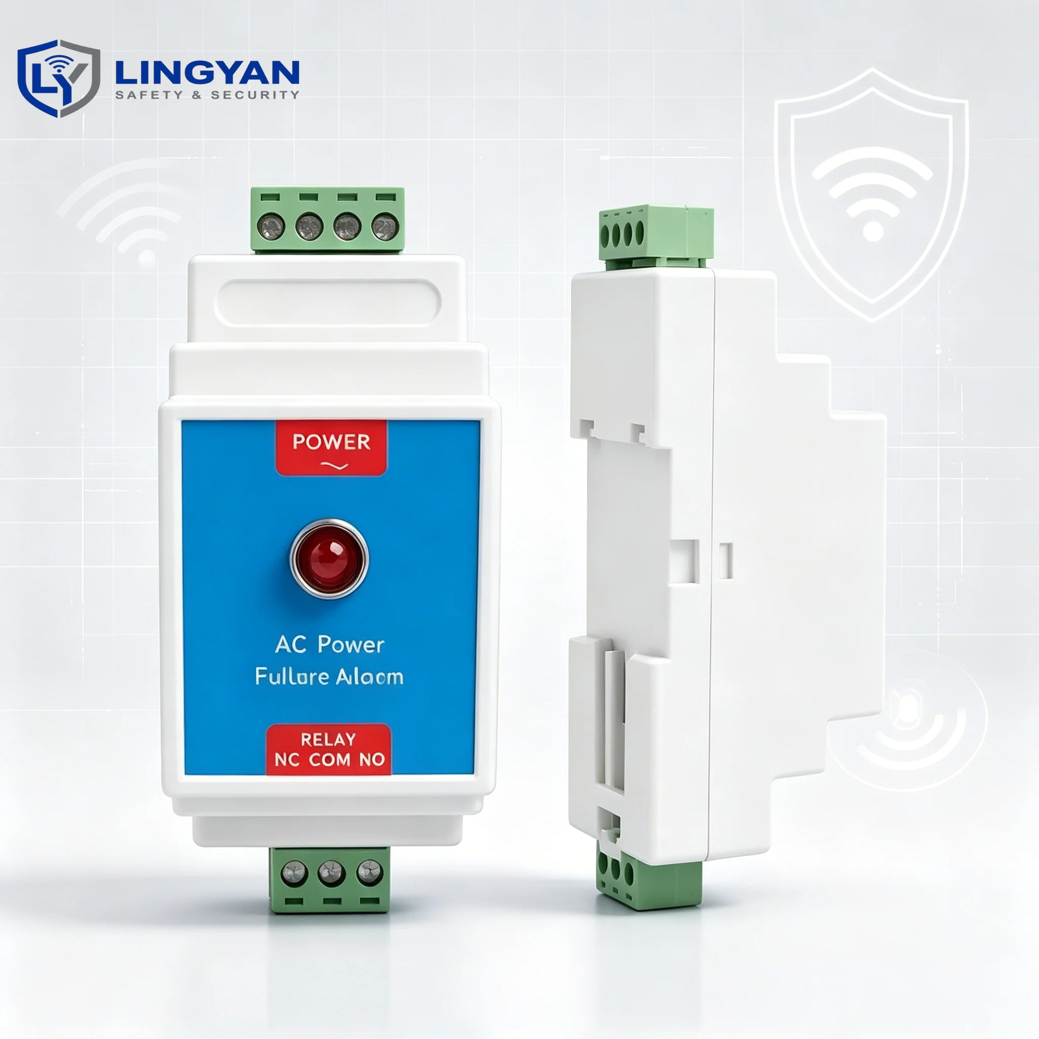 Industrial Power Monitor, DIN rail type, 220V 380V phase loss & outage detector with dry contact relay output