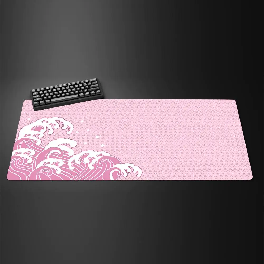 

Pink Wave Series Mouse Pad Large Rubber Base Anti-slip PC Desk Accessories Mousepad for Offices & Gamer Keyboard Mats Decor Mat