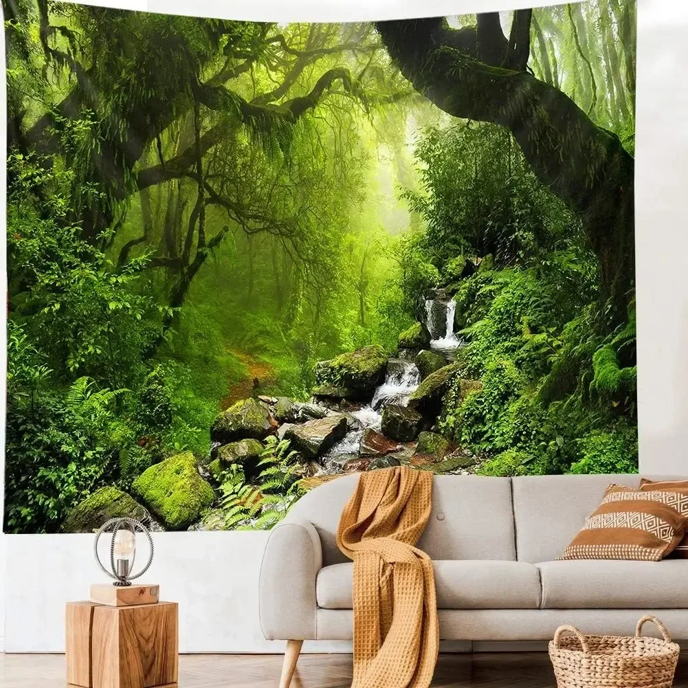 

Home Decor Forest Tapestry Landscape Living Room Bedroom Decor Magic Tapestry Curtain room decoration accessories 180X320CM