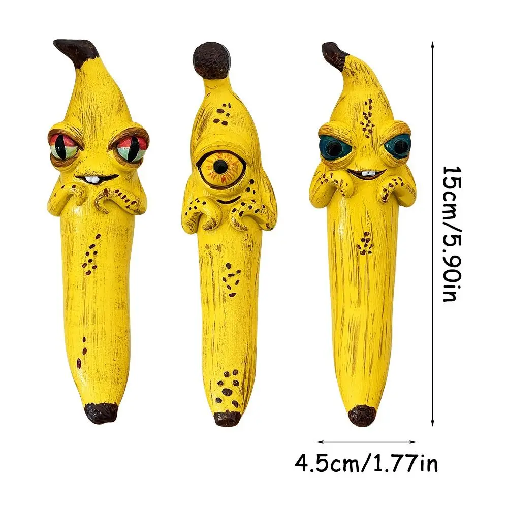 Estatuilla de hombre plátano de resina, escultura, estatua de plátano única, artesanías divertidas, figura de plátano de dibujos animados, decoración de escritorio