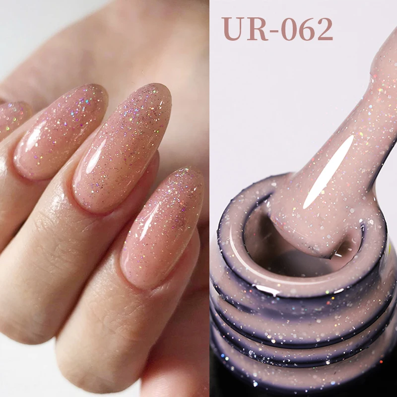 UR SUGAR-esmalte de uñas en Gel con purpurina dorada Aurora, barniz semipermanente para manicura artística, capa superior de Gel UV LED