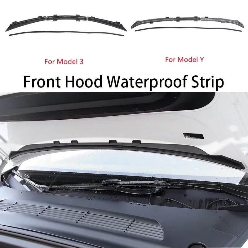 For Tesla Model 3 Y Waterproof Strip Weatherstrip Front Trunk Hood Chassis Air Inlet Protective Cover Seal Strips Car Accesories