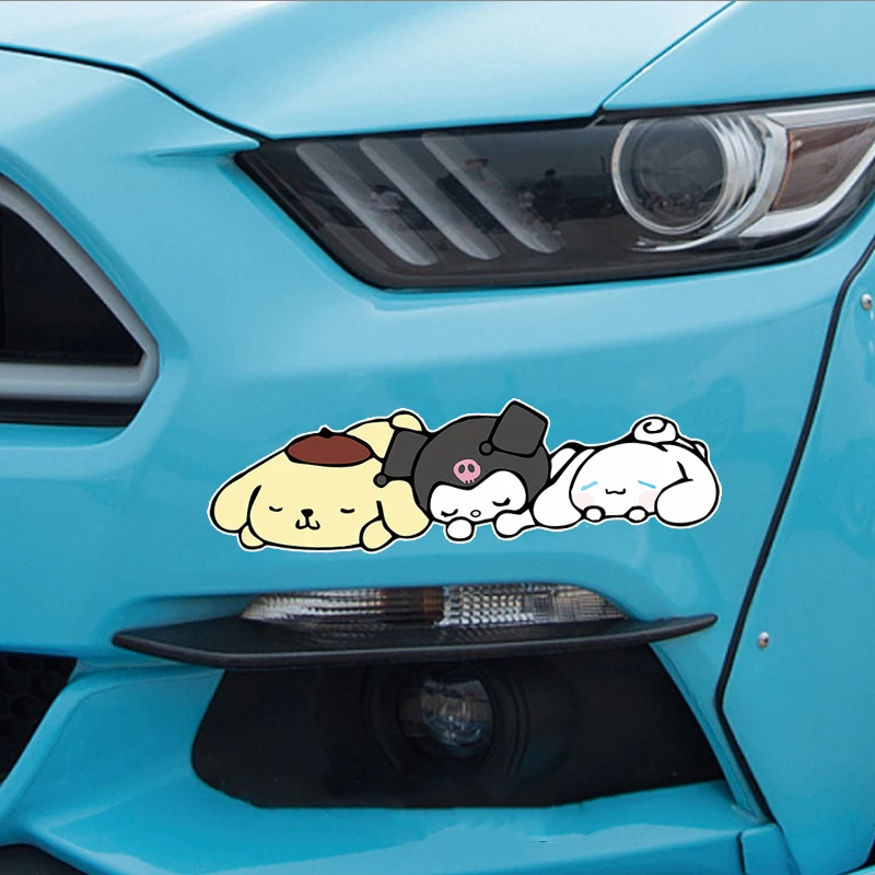 Sanrio Kawaii Stickers Cinnamoroll Kuromi Car Body Window Decoration Stickers For Truck Automobile Motorbike Bike Vehicles