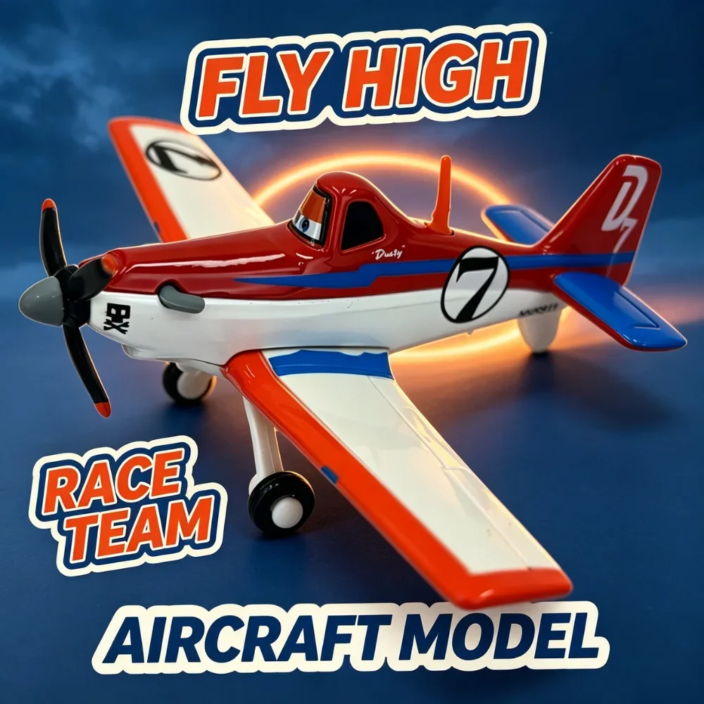 #7 Racing Airplane Toy Model, Red Sport Plane Toy for , Aircraft Model Collection, Birthday Gift
