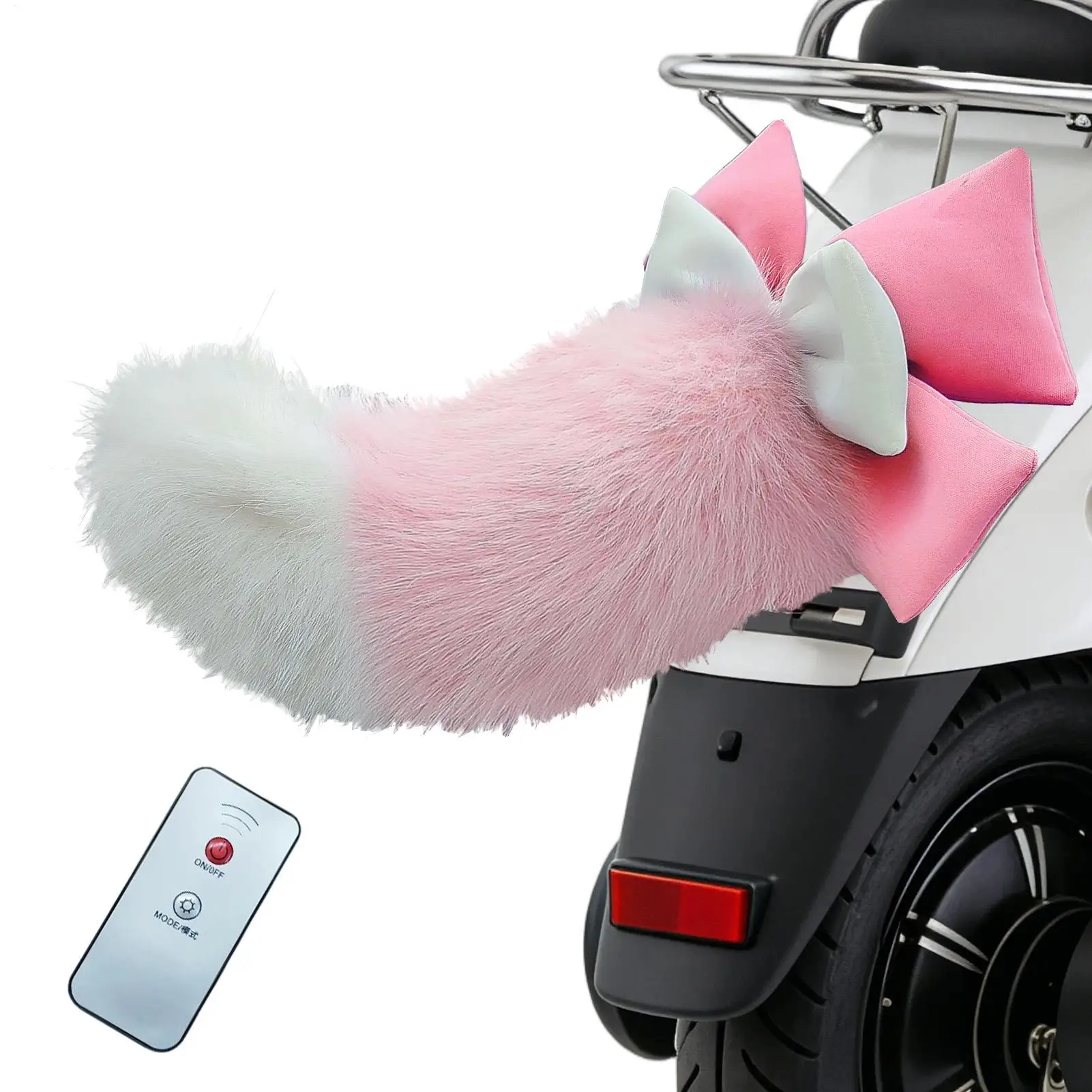 Moving Tail Wireless Self-Adhesive Realistic Wagging Decoration Remote Control Electric Car Tail For Bumper Trunk RV Automotive