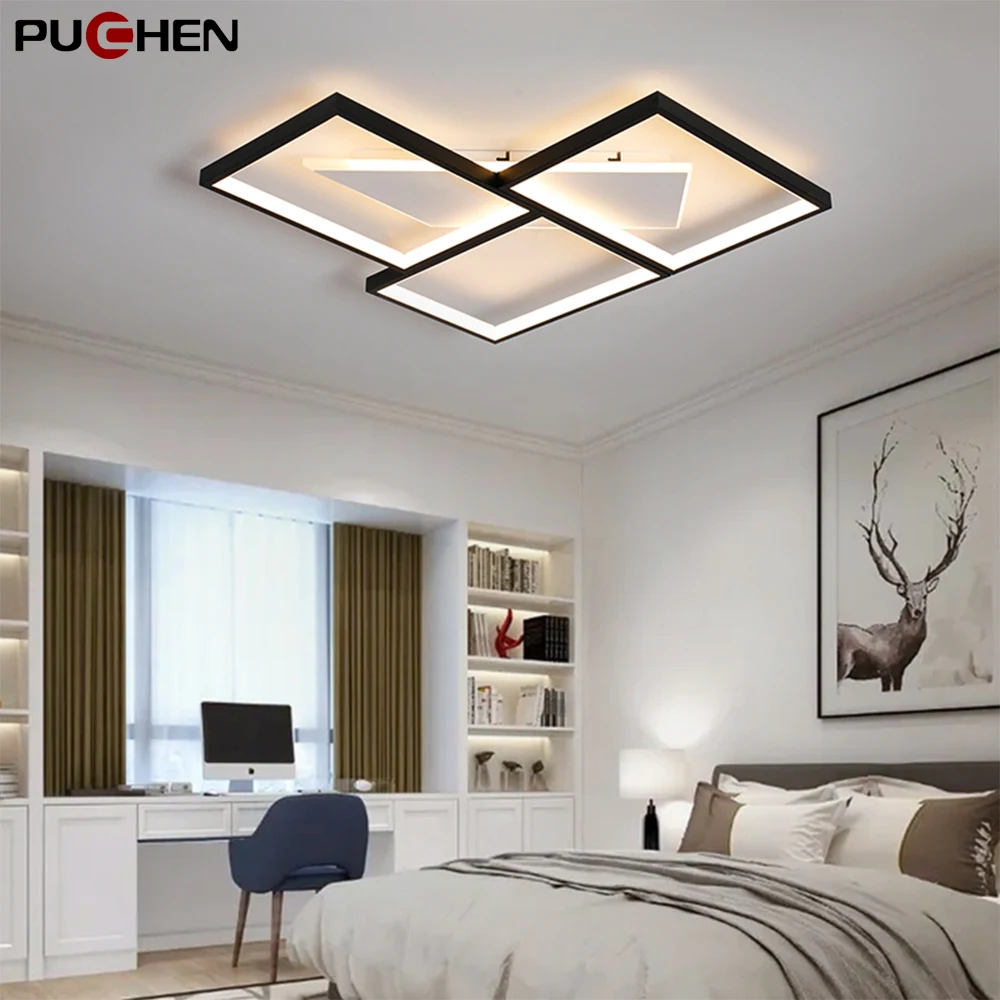 

Smart LED Ceiling Lamp Living Room Kitchen Black&white APP Control 46W/50W/90W/95W/100W Study Bedroom Bar Party Chandelier