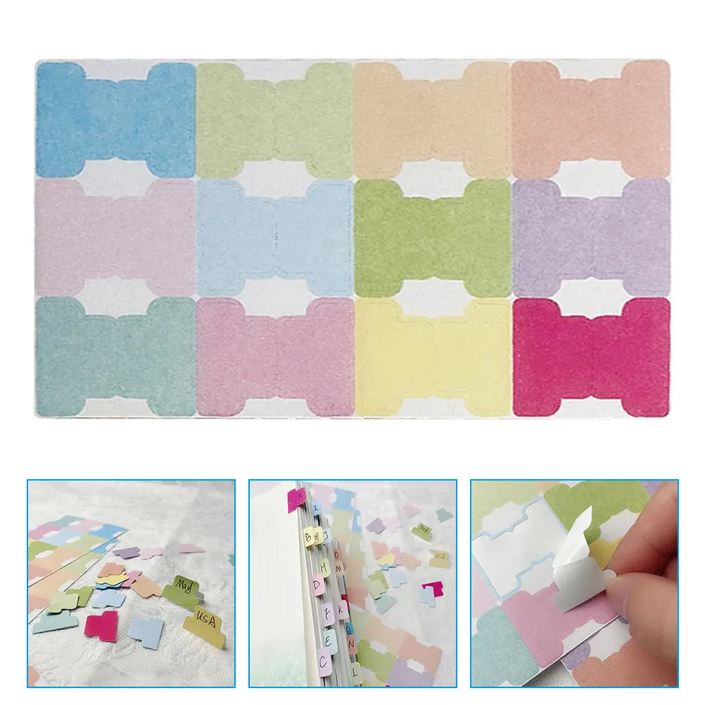 20Sheets Anti-Tear Classification Sticky Index Tabs Writable Divider Tabs for Books Files Planners Office School Annotation