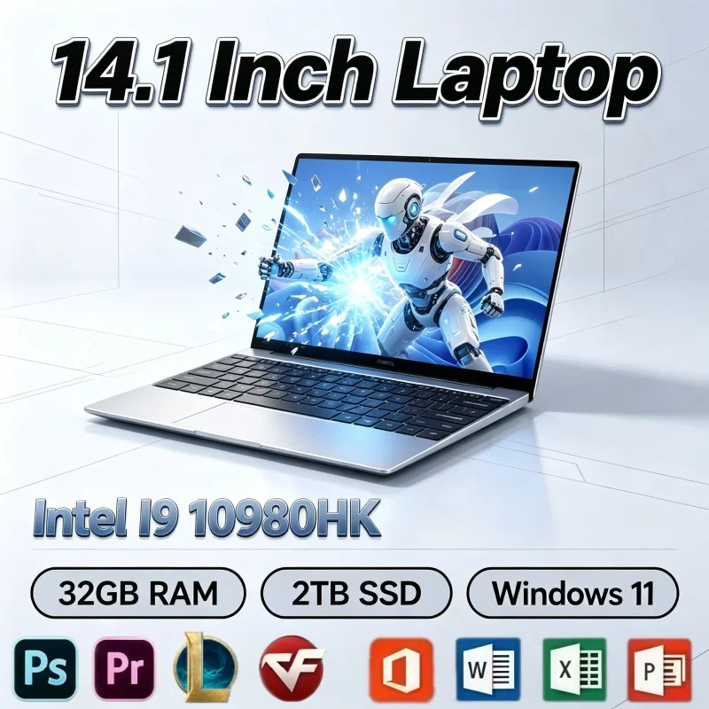 Original New 14.1 Inch Laptop Intel Core I9-10980HK 32GB RAM 2TB SSD Windows11 Notebook For Business Travel Use