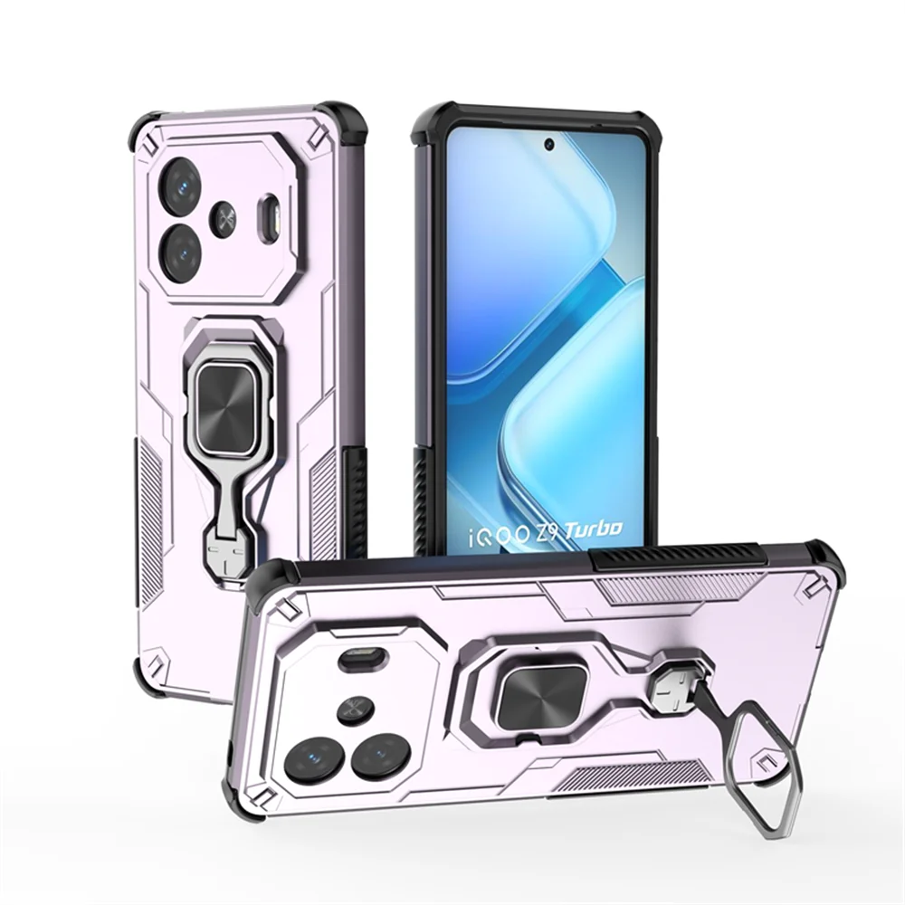 Vivo iQOO Z9 Turbo 5G Fusionリングアーマー携帯ケース Vivo iQOO Z9 Turbo iQOOZ9Turbo用 全面保護カバー 耐衝撃ケース