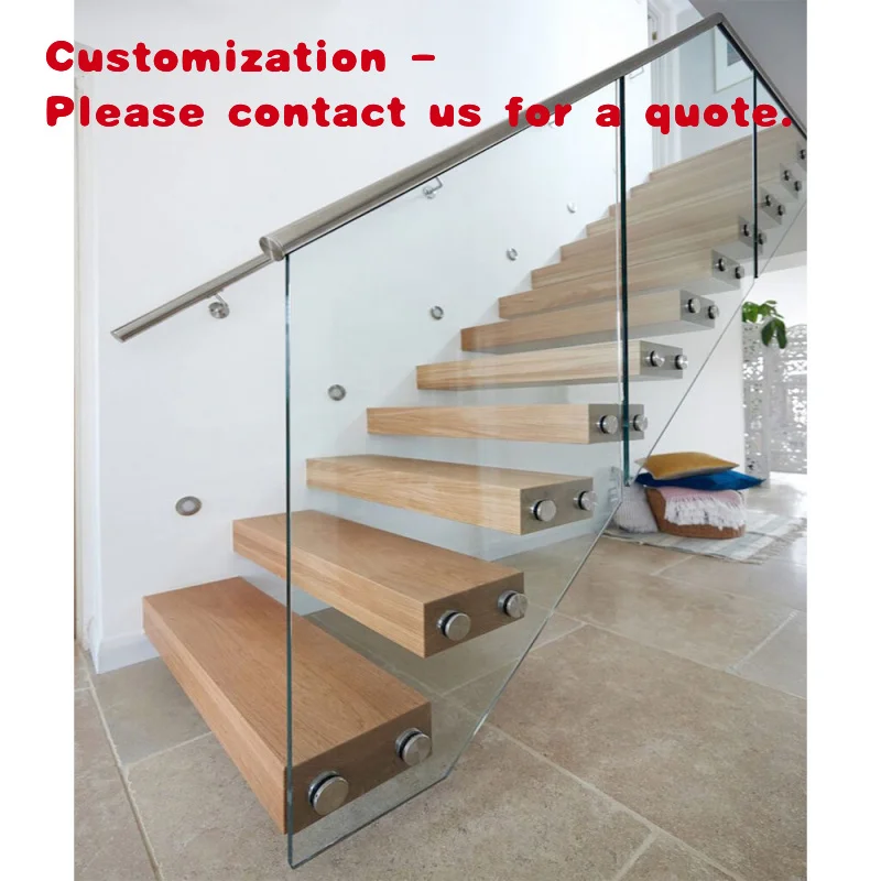 custom.Wooden Staircase /wood Folding Stairs / Build Floating Staircase