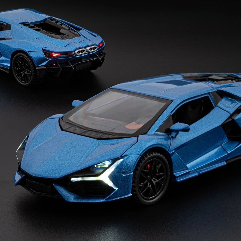1:32 Revuelto Supercar coche en miniatura de aleación sonido y luz tirar hacia atrás juguete para niños coleccionables regalo de cumpleaños