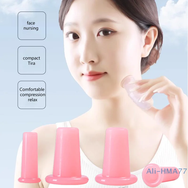 Silicone Vacuum Cupping Massage Jar Anti Cellulite Massage Facial Suction Cups Face Neck Lift Skin Scraping Gua Sha Anti Wrinkle