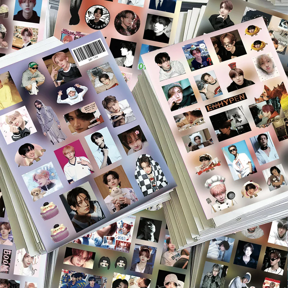 8PCS New Splicing Stickers Lee Heeseung Celebrity Album Photos Phone Case Insulated Cup Waterproof Stickers Fans KPOP Gift
