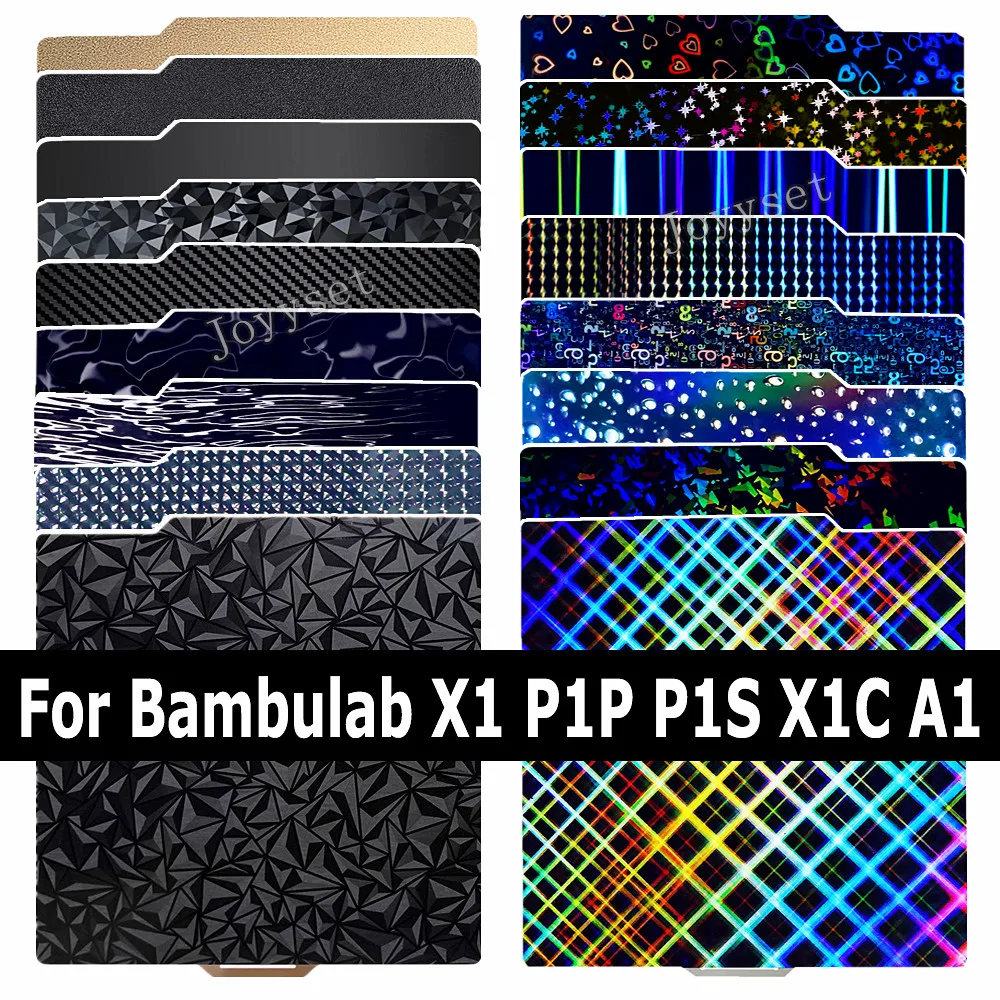 For Bambu lab X1 Carbon Build Plate A1 PEI Sheet Textured Double Sided PEO PET Bed For Bamboo Bambulab P1S P1P X1C Build Plate