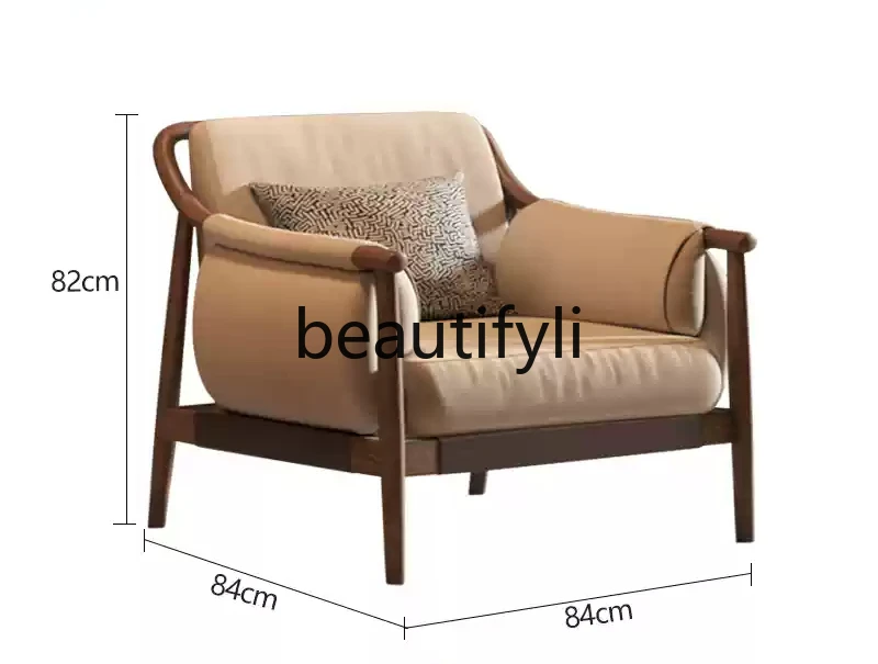 

Single sofa post-modern designer solid wood Italian leisure chair