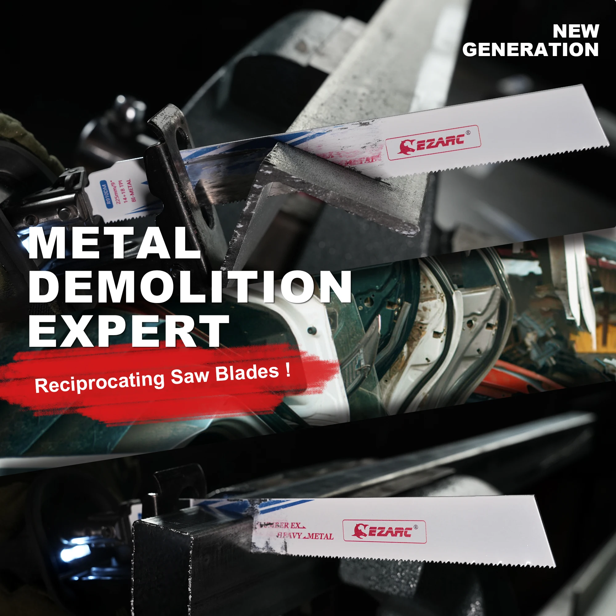 EZARC 5 pezzi lama per sega alternativa, lame per seghe bimetalliche da 6 pollici/9 pollici 14 + 18TPI per demolizione in acciaio R610DM / R910DM