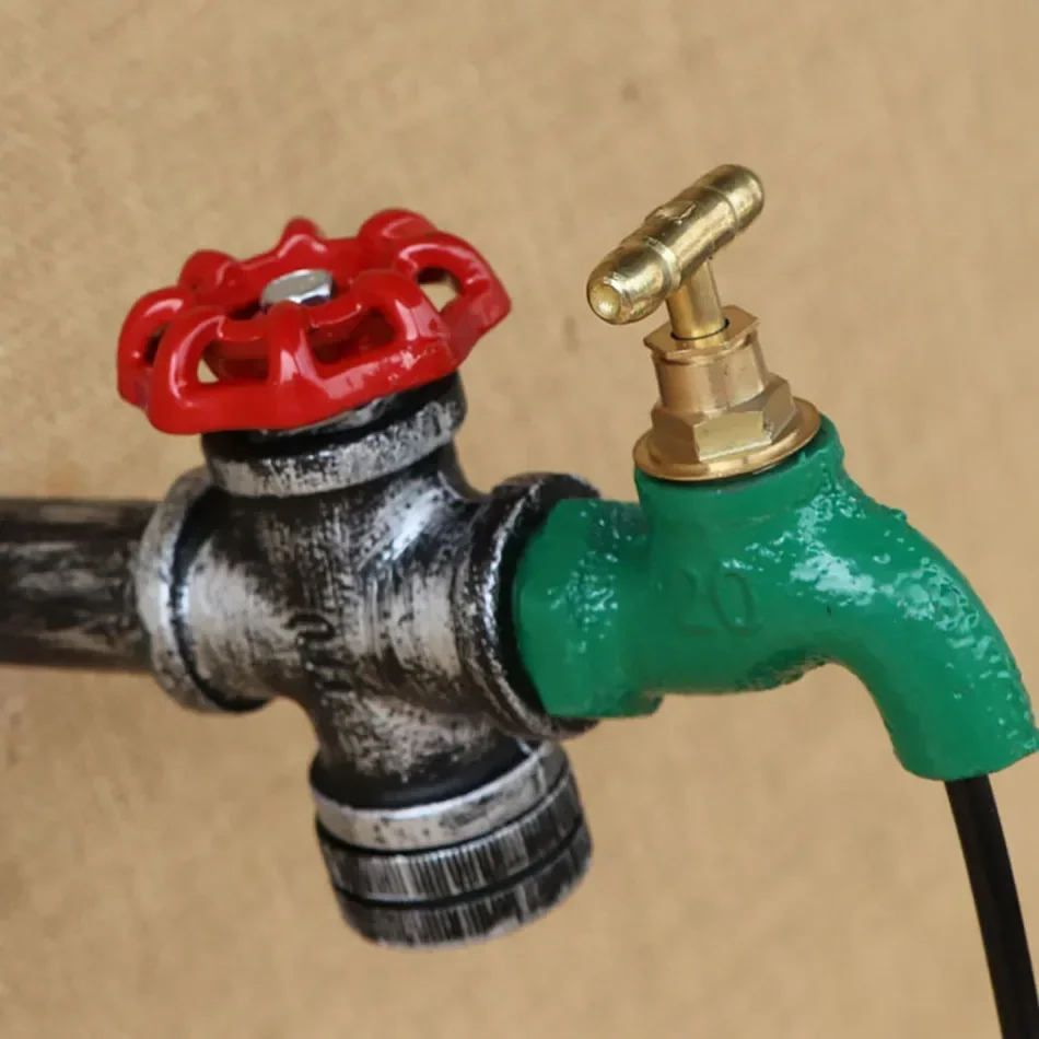 

Retro Iron With Switch Steampunk Water Pipe Vintage Loft Wall Lamp E27 110V / 220V Led Lights For Bedroom Living Room Bar Bed